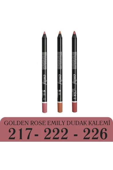 Golden Rose    Emily Dudak Kalemi 3'lü No: 217-222-226 - EN YENİ RENKLER