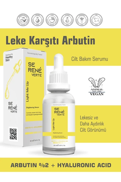 Leke Karşıtı Arbutin Cilt Bakım Serumu 30 Ml (Arbutin %2 + Hyaluronic Acid) ürün görseli