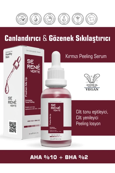 Canlandırıcı & Gözenek Sıkılaştırıcı Kırmızı Peeling Cilt Serumu 30 Ml (AHA 10% + BHA 2%) ürün görseli