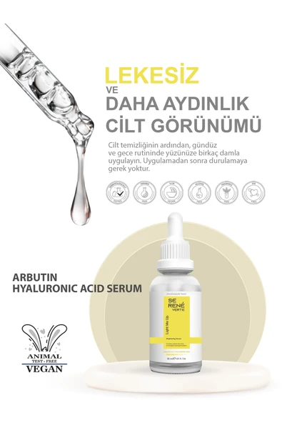 Leke Karşıtı Arbutin Cilt Bakım Serumu 30 Ml (Arbutin %2 + Hyaluronic Acid) - Resim 3