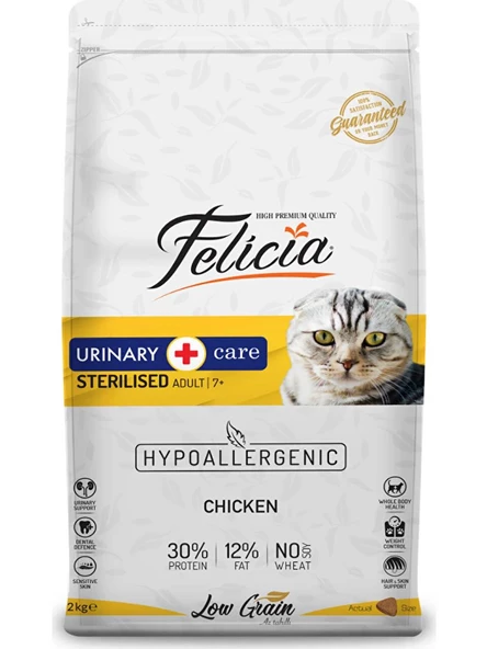 Felicia Az Tahıllı Sterilised Tavuklu Hypoallergenic Kedi Maması 2 Kg