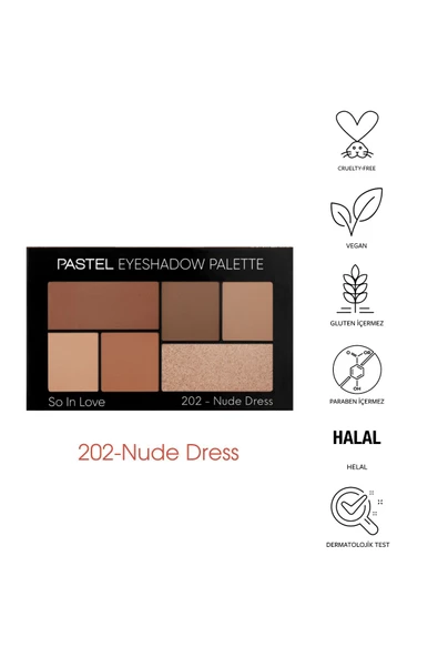 Eyeshadow Palette So In Love - Far Paleti 202 Nude Dress - Resim 5