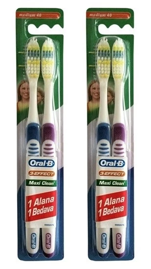 Oral-B 3-Effect Maxi Clean 1+1 40 Orta 2 Adet Diş Fırçası