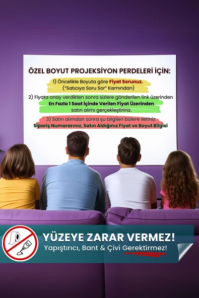 Özel Boyut Siparişleri için Projeksiyon Perdesi, Duvar Ev Sineması, Duvar Projeksiyon Perdesi