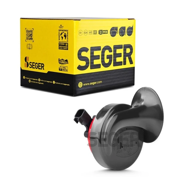 SEGER-60B Salyangoz Korna 12V (Dadat),Kalın Ses,Delphi 1541 Soket (Fiat,Ford,Nissan,Opel,Chevrolet)