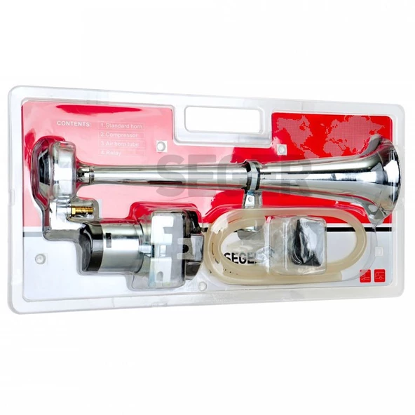 SEGER-83Km Marin Kompresörlü Korna 24V, Krom Borulu - 3