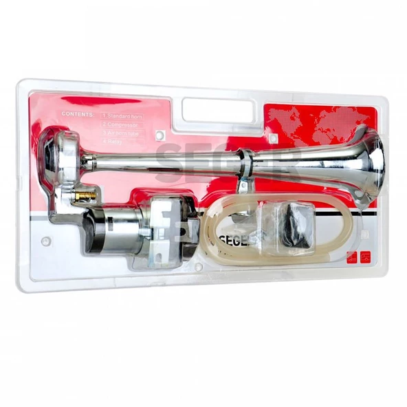 SEGER-83Km Marin Kompresörlü Korna 24V, Krom Borulu - 4