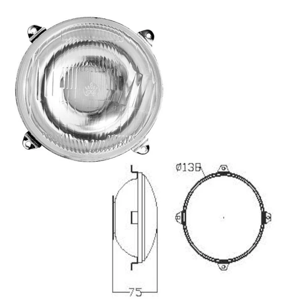 Traktör Ön Far Reflektörü  Mf240 - 712118 - 3