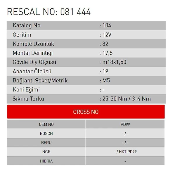 Isıtma Bujisi - Tractor - ET081444 - 2