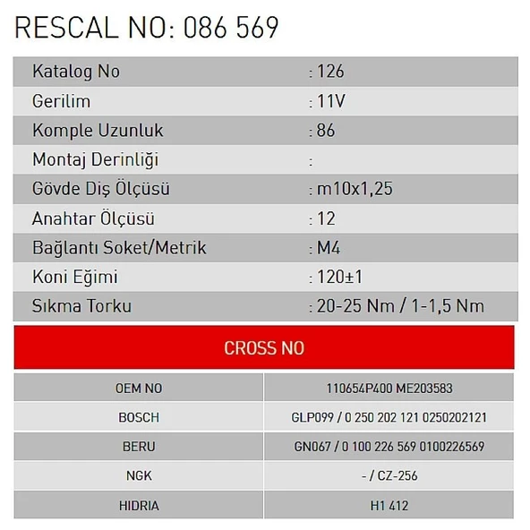 Isıtma Bujisi - Mitsubishi - ET086569 - 2