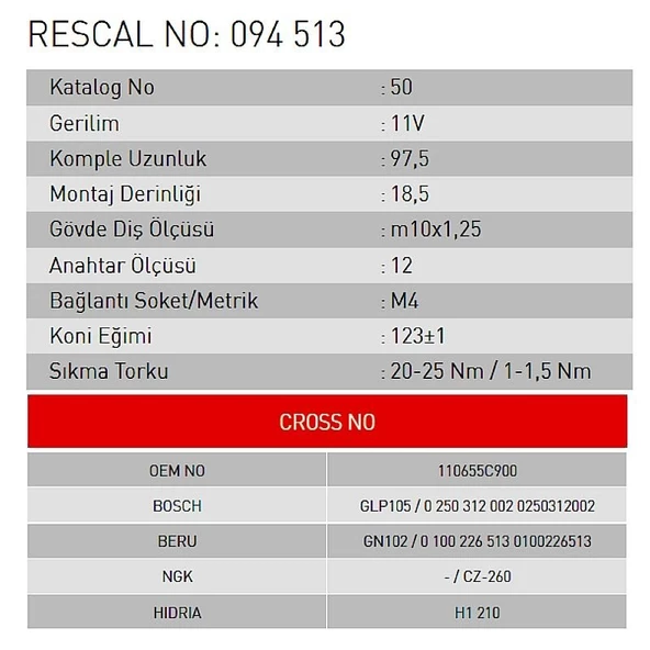 Isıtma Bujisi - Nissan - Infiniti - ET094513 - 2