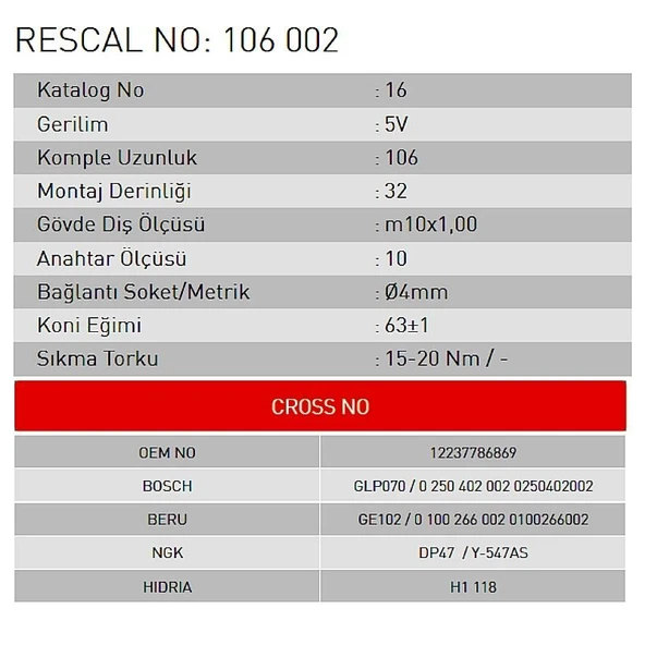 Isıtma Bujisi - Bmw - Mini Cooper - ET106002 - 2