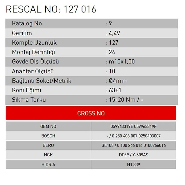 Isıtma Bujisi - Audi - Volkswagen - Skoda - Seat - ET127016 - 2