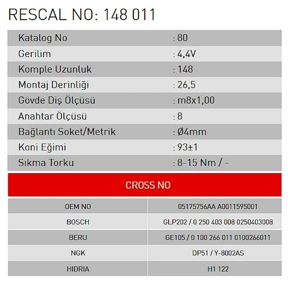 Isıtma Bujisi - Mercedes - ET148011 - 2