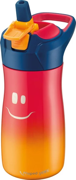 Maped Picnik Gülen Yüz Figürlü Çelik Matara 580 ml Kırmızı-Mavi - 3