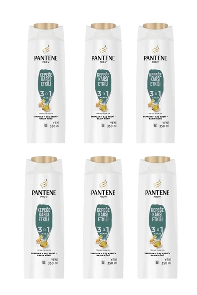 Pantene Kepeğe Karşı Etkili 3'ü1 Arada Şampuan 350 Ml* 6 Adet (kampanyalı Set)