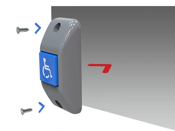 Sanel Buton Gri Zemin  Mavi Düğme Düz Tip Yüzey Montaj Stop İşareti SSB860 - 4