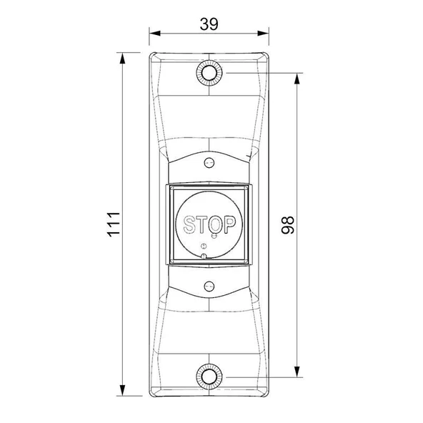 Sanel Buton Sarı Zemin Kırmızı Düğme Boru Tipi Montaj Stop Yazısı SSB863 - 4