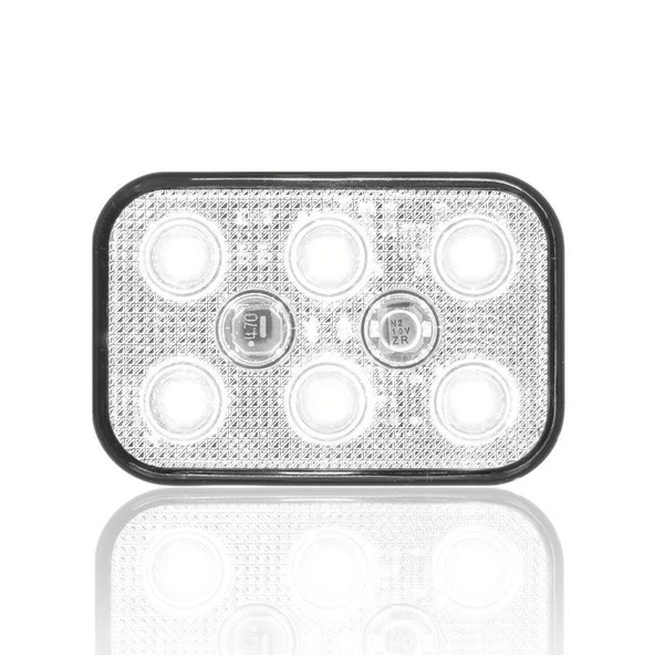 Sanel 12V Universal Kare 6 Led Dış Makan Uyumlu Beyaz SBD12W6 - 2