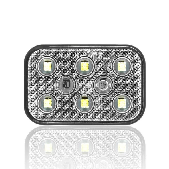 Sanel 12V Universal Kare 6 Led Dış Makan Uyumlu Beyaz SBD12W6 - 1