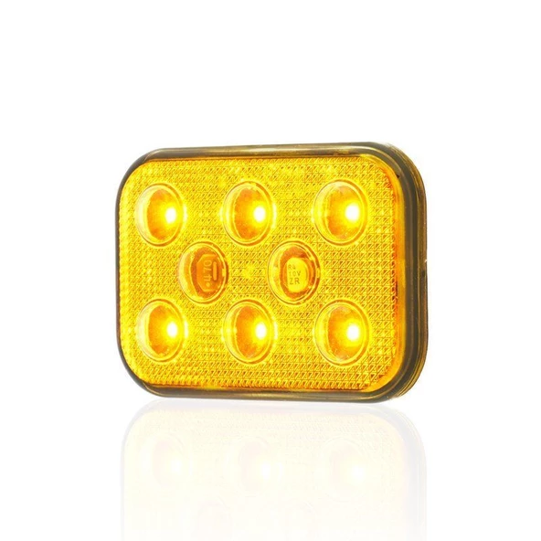 Sanel 12V Universal Kare 6 Led Dış Makan Uyumlu Sarı SBD12Y6 - 4