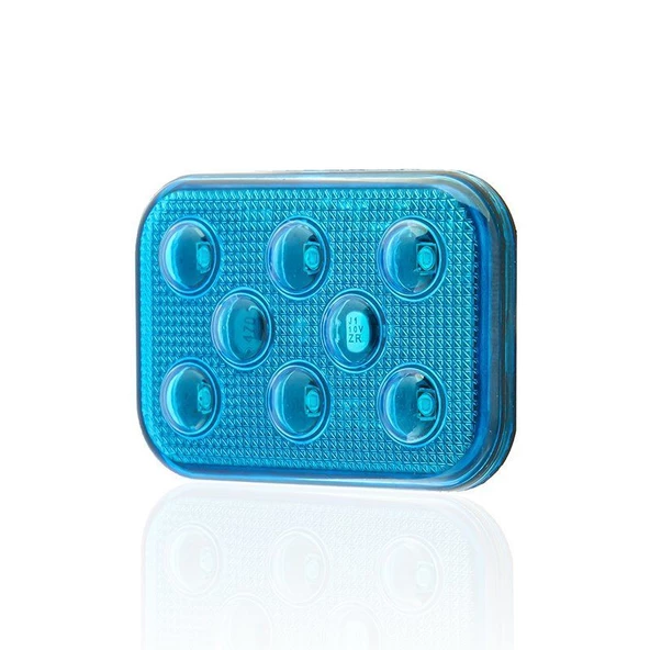 Sanel 24V Universal Kare 6 Led Dış Makan Uyumlu Mavi SBD24B6 - 3
