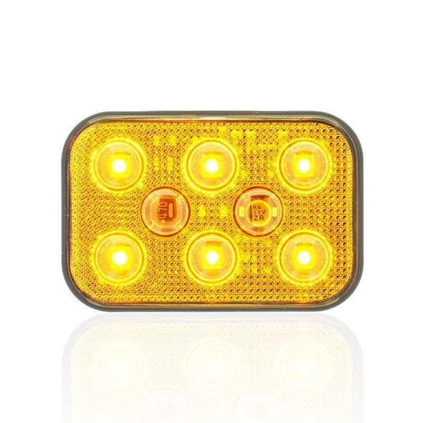 Sanel 12V Universal Kare 6 Led Dış Makan Uyumlu Sarı SBD12Y6 - 2