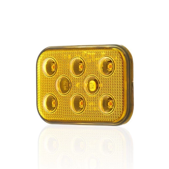 Sanel 12V Universal Kare 6 Led Dış Makan Uyumlu Sarı SBD12Y6 - 3