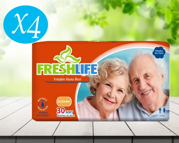 Freshlife Belbantlı Küçük Boy (S) 30'lu 4 Paket Yetişkin Hasta Bezi