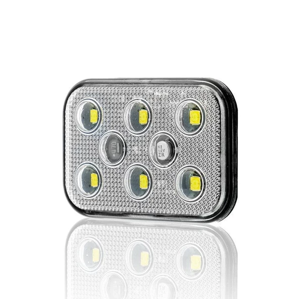 Sanel 12V Universal Kare 6 Led Dış Makan Uyumlu Beyaz SBD12W6 - 3