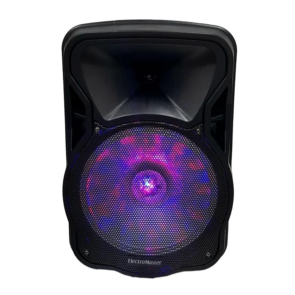 ElectroMaster 30cm Portatif Taşınabilir Mikrofonlu Amfili Seyyar Ses Sistemi+ Karaoke - 5