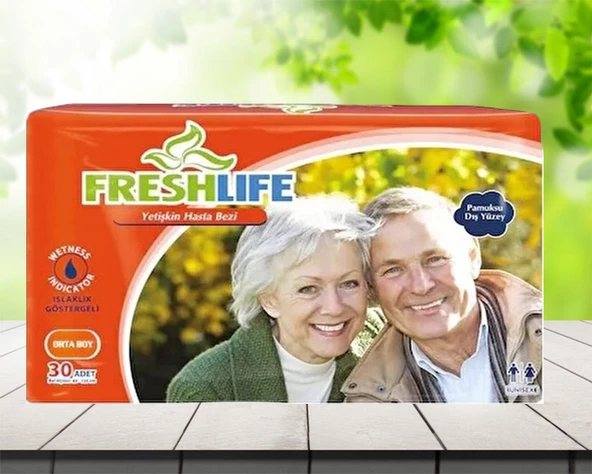 Freshlife Belbantlı Orta Boy (M) 30'lu 1 paket Yetişkin Hasta Bezi