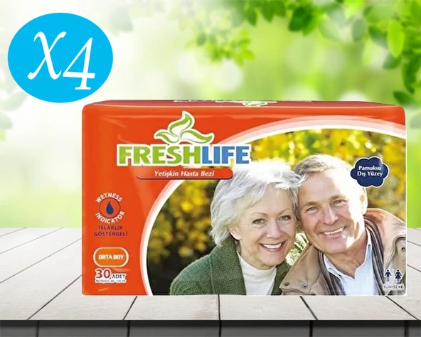 Freshlife Belbantlı Orta Boy (M) 30'lu 4 paket Yetişkin Hasta Bezi