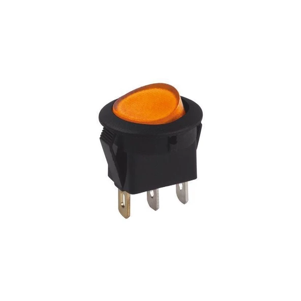 Aksa Aç/Kapa Sarı Işıklı Yuvarlak Tuşlu Anahtar - 11-019