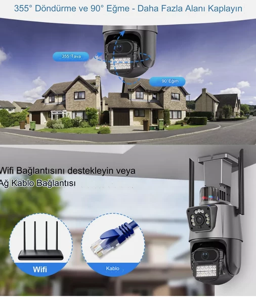 QASUL IP Kamera 4MP Sabit 4MP Hareketli Sensör Siren Dış Ortam Speed Dome Akıllı Kamera  8X Zoom - 3