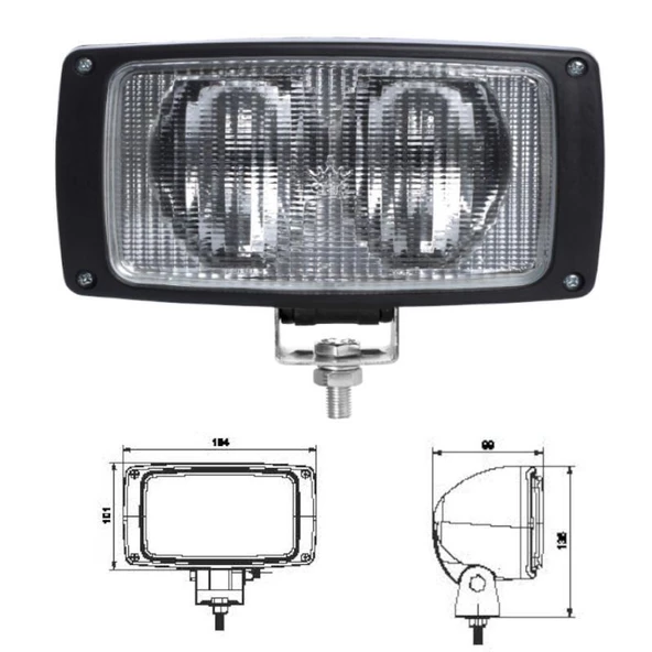 Üniversal Çalışma Lambası Çift H3 Ampüllü Petekli Cam - 201210-P - 2