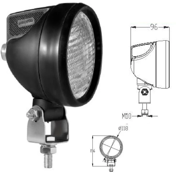 Kauçuk Çerçeveli Çalışma Lambası Kablolu - 712112 - 3