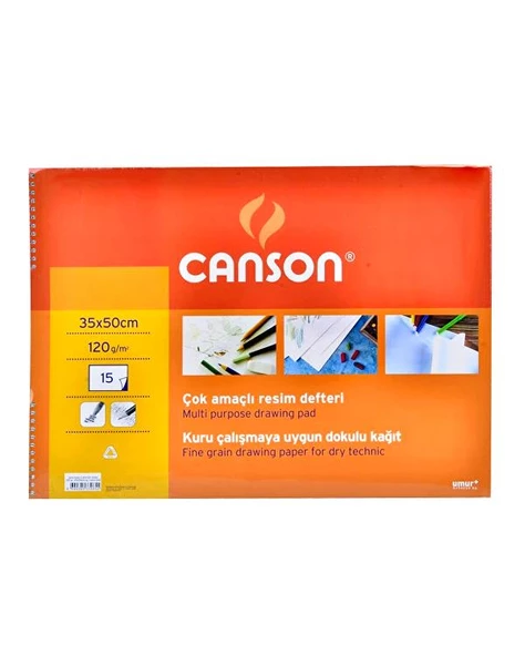 Canson Çok Amaçlı Resim Defteri 35x50 cm 120 gr 15 Yaprak