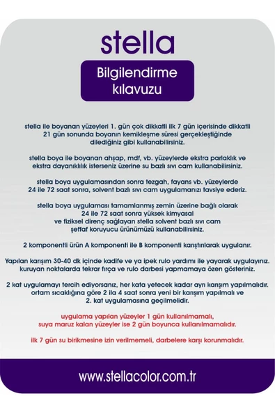 STELLA Su Bazlı Saf Akrilik Boya Beyaz 1 Litre - 6