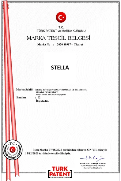 STELLA Su Bazlı Saf Akrilik Boya Beyaz 1 Litre - 3