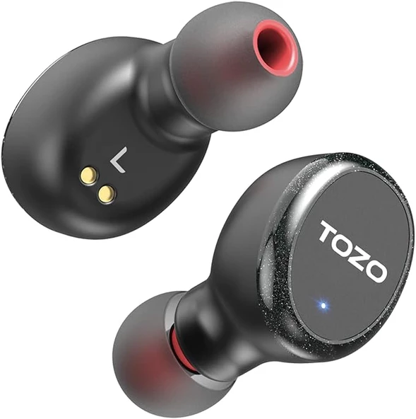 TOZO T10S IPX8 ENC Gürültü Engelleme Bluetooth 5.3 TWS Kablosuz Kulaklık Siyah