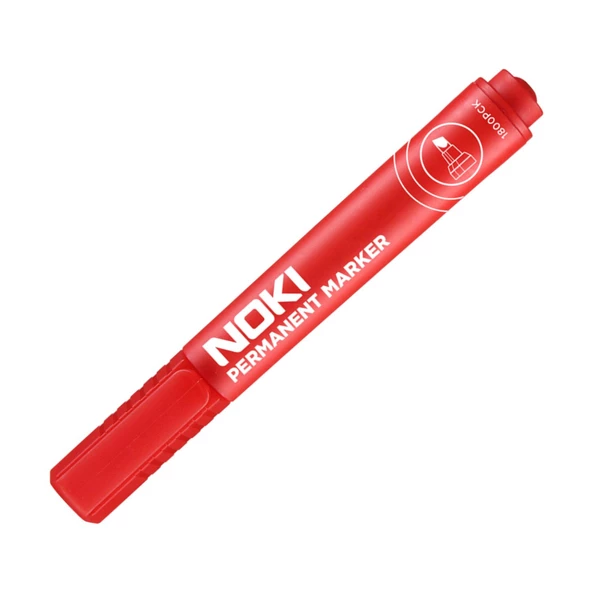 Noki Permanent Markör Kesik Uçlu Koli Kalemi 12 Adet Kırmızı - 3