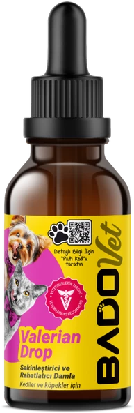 Bado Valerian Drop Kedi Ve Köpekler İçin Sakinleştirici Damla 50 ML