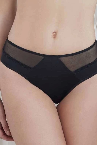 pilelistore Siyah Tül Detaylı Slip 2779