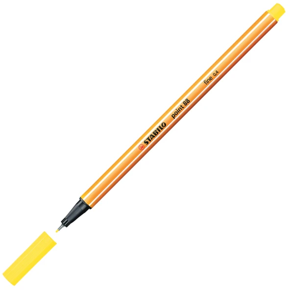 Stabilo Point 88 Fineliner 0.4mm Keçe Uçlu Kalem  88/024 Floresan Sarı ürün görseli