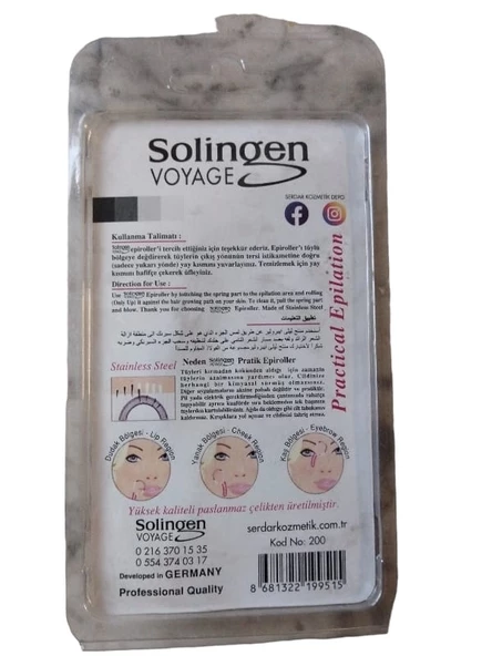 Solingen Voyage Epilasyon Kaş Bıyık Alma Epilatörü - Resim 2
