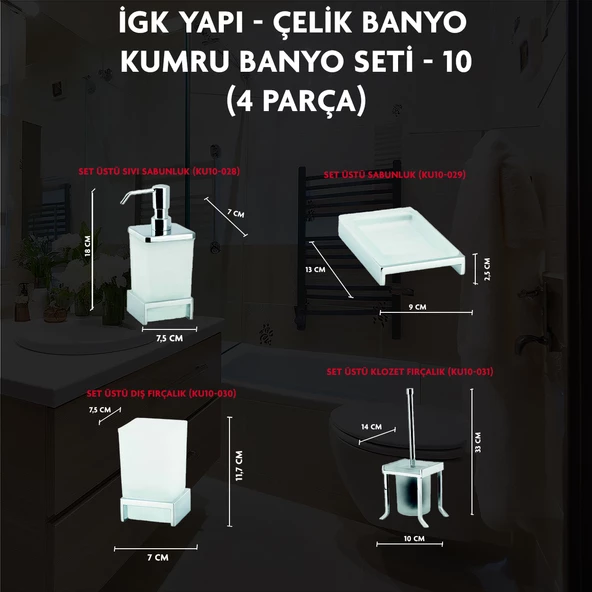 İGK YAPI - ÇELİK BANYO KUMRU BANYO SETİ -10(4 PARÇA) - 3