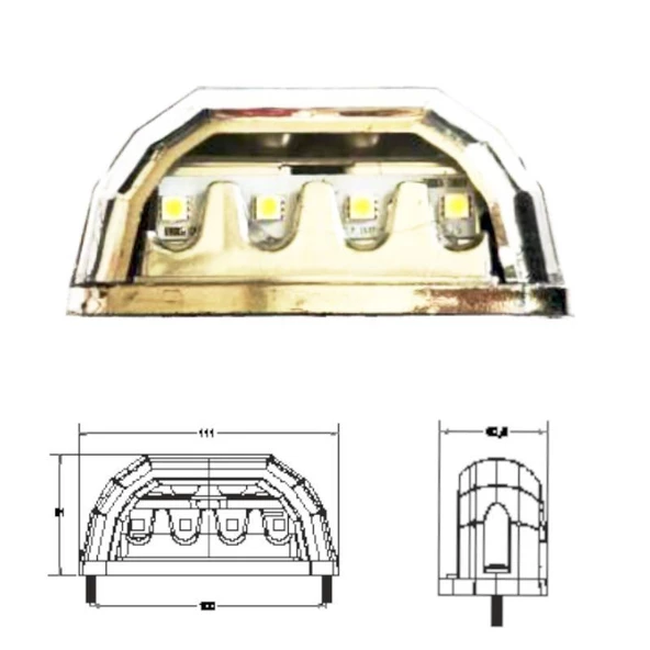 Üniversal Kamyon Tır Dorse Led Plaka Lambası - 201404 - 2