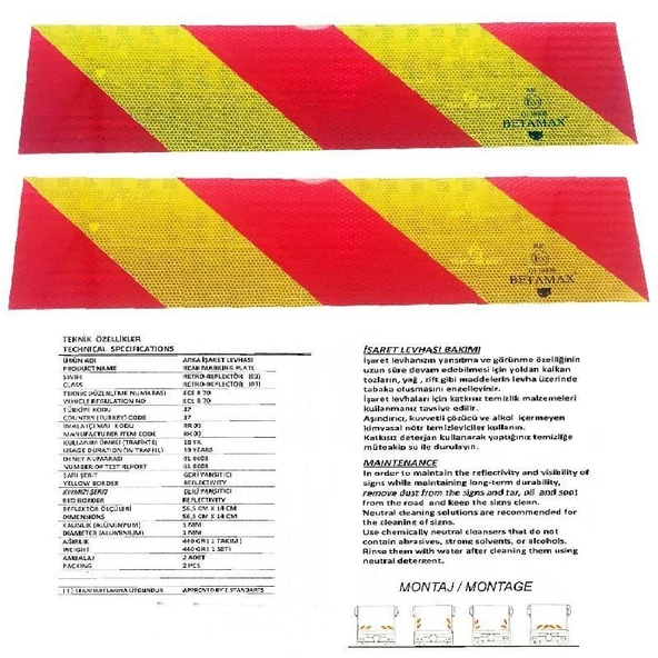Kamyon Reflektörü 2'Li Takım Ece R 70 E-37 Onaylı - 010008 - 2