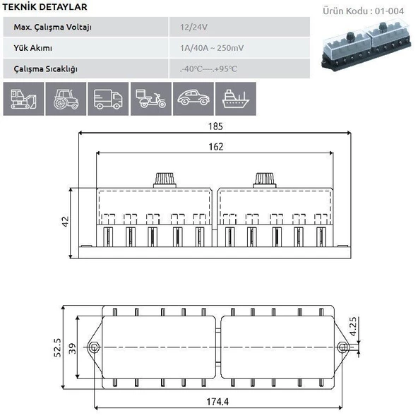 Aksa Sigorta Kutusu 10 Lu Bıçak Sigorta - Aksa - 01-004 - 4